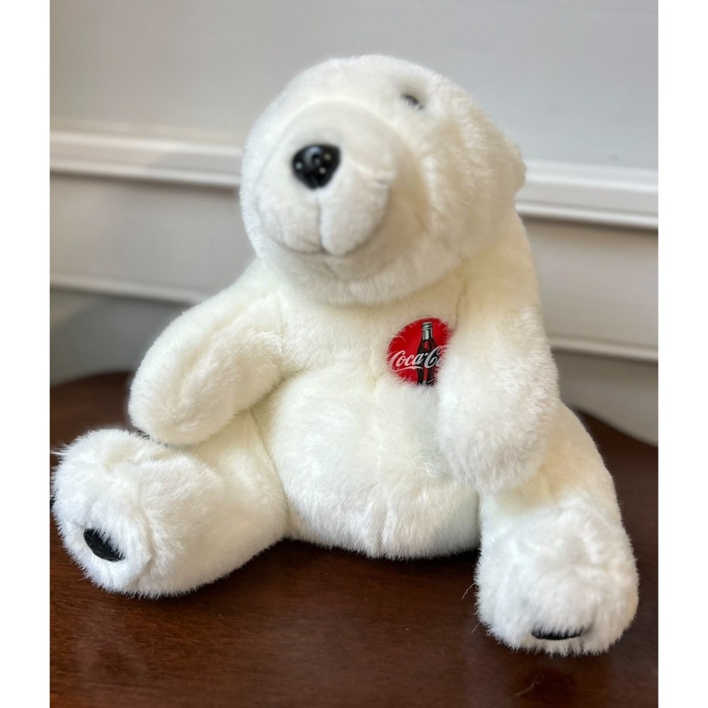 Vintage Coca-Cola Polar Bear Plush White Stuffed Animal Collectible 6 inch